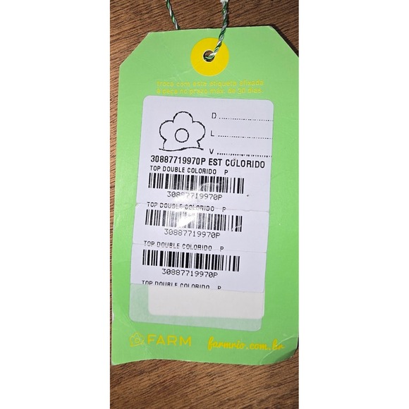 S NWT Farm Rio Reversible Double Colorido Swim top blue yellow pink postcard P - Picture 3 of 14